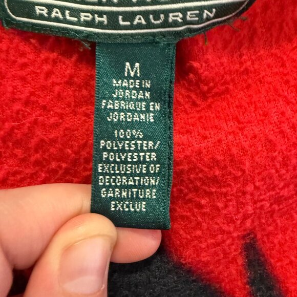 Lauren Ralph Lauren Active Red Native Womens Full Zip Jacket Size M Tribal Aztec - Picture 4 of 11